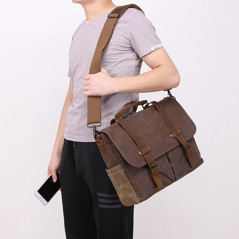 Fashion Personality Men's Oil Wax Canvas Bag