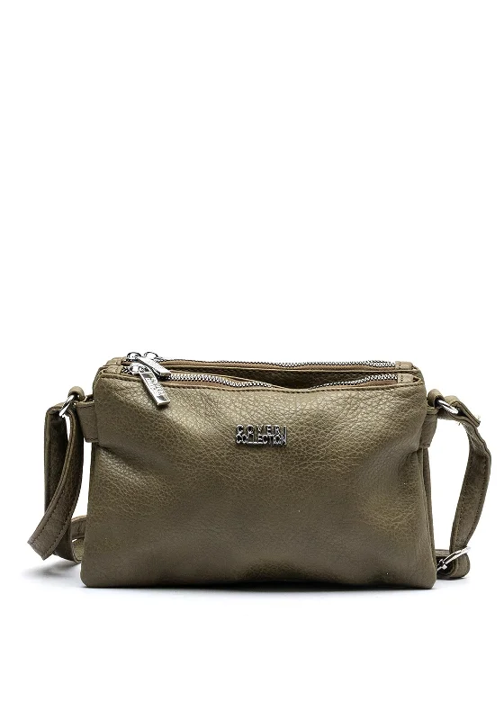 Zen Collection Triple Compartment Crossbody Bag, Green