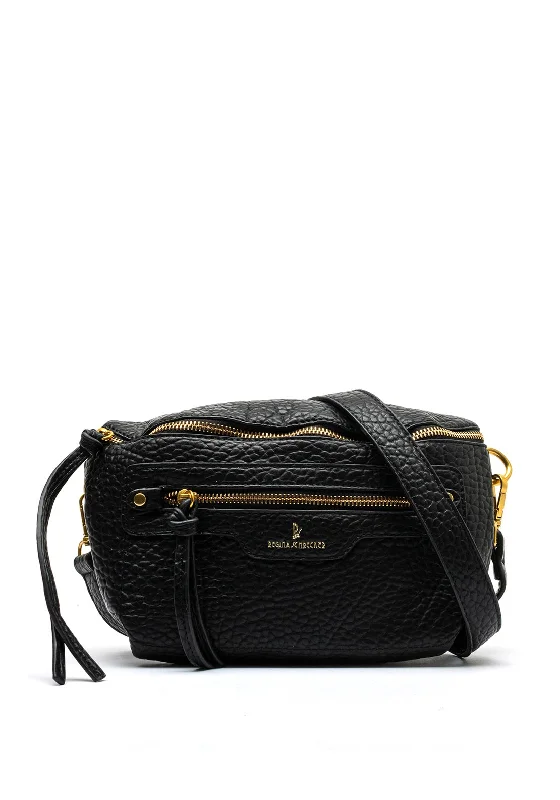 Zen Collection Pebbled Crossbody Bag, Black