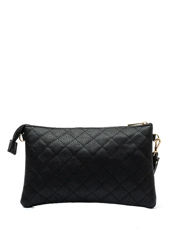 Zen Collection Quilted Crossbody Bag, Black