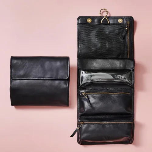 Leather Hanging Wash Bag