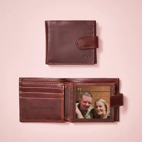 Personalised Leather Tri Fold Wallet with RFID