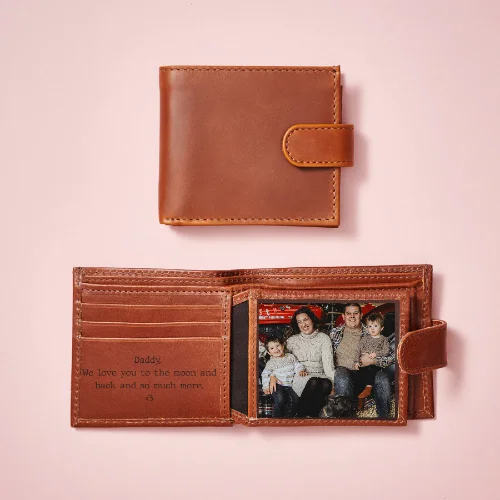 Personalised Leather Tri Fold Wallet with RFID