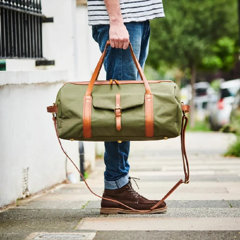 Leather Trim Weekend Travel Bag