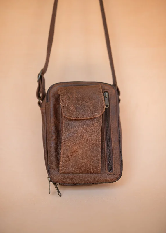 The Darren Man Bag - Cowhide - Premium Marble Brown